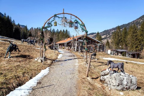 Hiking trail, carriage museum, Hinterstein, Bad Hindelang, Oberallgäu, Allgäu, Bavaria, Germany