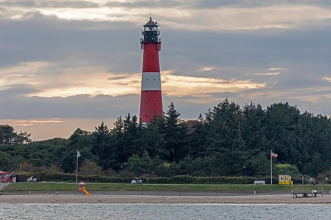 Lighthouse, beach, Hörnum, Sylt, North Frisia, Schleswig-Holstein, Germany