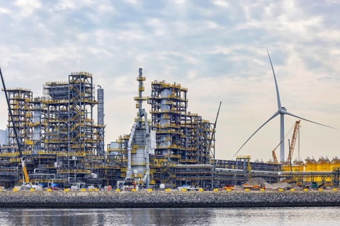 A bio-refinery is being built here. Construction site of the Finnish oil company Neste. Maasvlakte