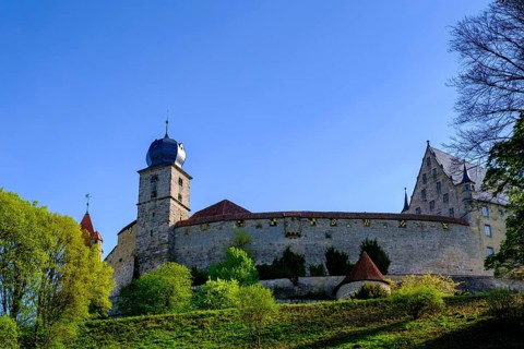 Veste Coburg, from the Hofgarten, Coburg, Upper Franconia, Franconia, Bavaria, Germany