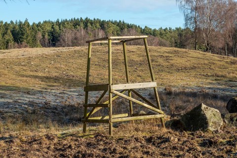 Lookout tower in Snogeholm nature reserve and hiking area in Sjöbo municipality, Skåne County,