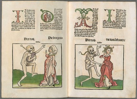 The Middle Rhenish Totentanz, Dance of Death, published by Heinrich Knoblochtzer, c. 1450