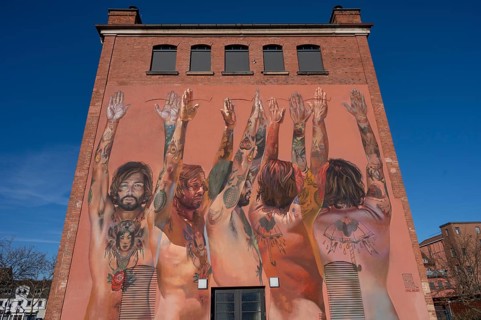 Street art for the Museumswinkel, artist Case Maclaim, Medezinies Museum, Gebbertstraße, Erlangen,