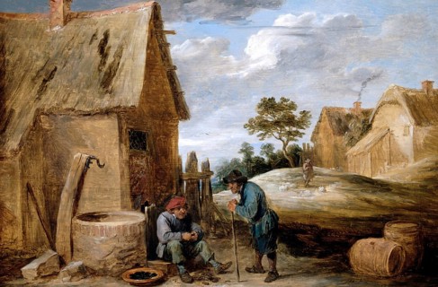 A Peasant Eating Shellfish, painting by David Teniers (baptised 15 December 1610 in Antwerp, died