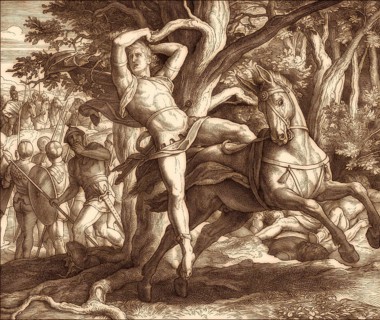Death of Absalom, Battle of Ephraim's Wood, Old Testament, by Julius Schnorr von Carolsfeld