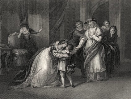 Elizabeth Woodville, Königingemahlin von England, trennt sich von ihrem Sohn, dem Herzog von York,