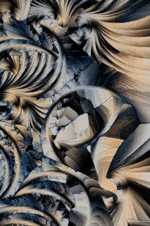 Intricate image of salicylic acid microcrystals, showcasing their detailed structures under a