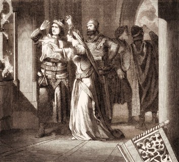 Louis II the Younger, 825 – 875, King of Italy and Holy Roman Emperor, attacked by Adelchis, prince