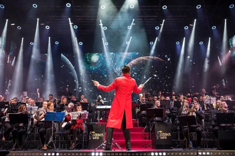 LUBIN, POLAND - AUGUST 31, 2018: The Great Freedom Concert of the 100th anniversary of independence
