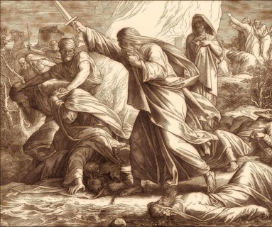Slaughter of the Prophets of Baal, Old Testament, by Julius Schnorr von Carolsfeld