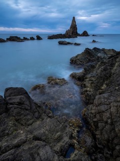 Rocky coast, Cabo de Gata-Nijar Natural Park, Almeria, Andalusia, Spain