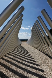 Art in public space, sculpture made of aluminum profile pipes by artist Martin Burchard, life's