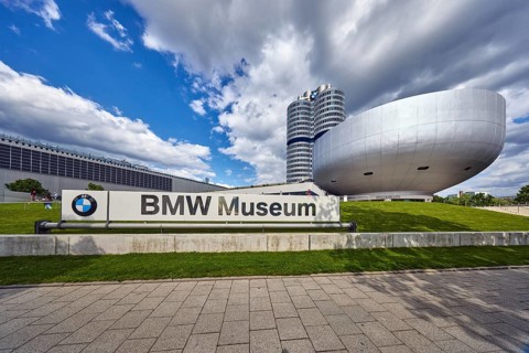 BMW museum, car museum, BMW corporate headquarters, high-rise building, modern architecture,