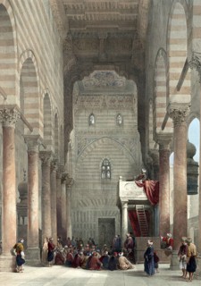 The interior of the mosque of the Metwalys, Egypt, around 1850, Historical, digitally restored