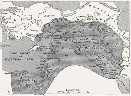 Map of the Assyrian Empire, 1000 BC until 700 BC