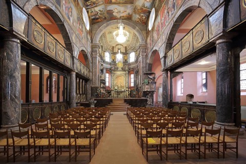 Interior view of the Union Church, Idstein, Taunus, Hesse, Germany