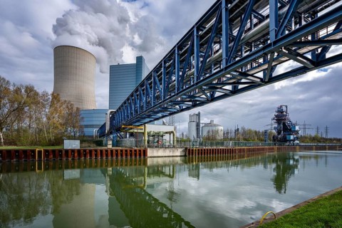 The UNIPER Datteln 4 coal-fired power plant, power plant block and cooling tower, Dortmund-Ems