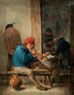 Tavern scene with smokers (1640s), painting by David Teniers (baptised 15 December 1610 in Antwerp,