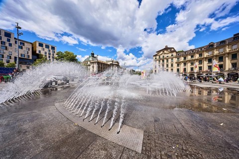 Fountain, general architecture, residential and commercial buildings, Stachus roundel, neo-baroque