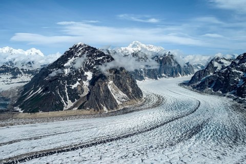 Mount Church, Ruth Glacier, Alaska Range Glaciers and Mountains, Alaska, USA