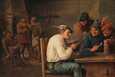 Hustle-Cap, a British gambling game popular in the 17th century (painted in the 1660s), painting by