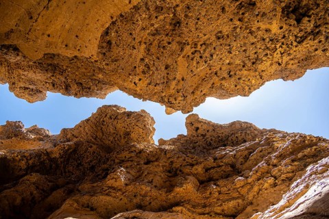 Looking up, Sesriem Canyon, Namib-Naukluft Park, Namibia