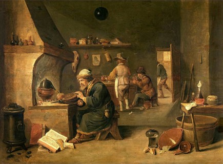 Alchemist, painting by David Teniers (baptised 15 December 1610 in Antwerp, died 25 April 1690 in