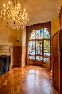Interior of Casa Batllo modernism design by Antoni Gaudi, old town, barcelona, spain
