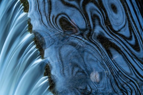 Reflection in a stream, Östersund, Jämtland, Sweden, October 2021