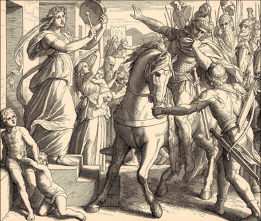 Jephthah's Daughter, Old Testament, by Julius Schnorr von Carolsfeld, 1860