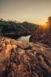 Sunrise Edith Falls in northern Australia, Australia