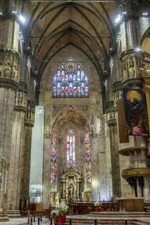 Milan Cathedral from inside the church, Milan, Italy
