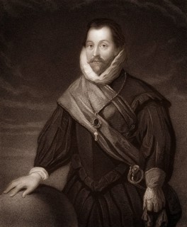 Sir Francis Drake, circa 1540 - 1596, an English sailor, pirate, explorer, Vice Admiral and the