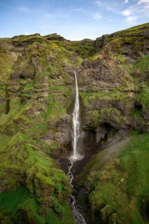 Hangandifoss Waterfall in Múlagljúfur Canyon, Sudurland, Iceland