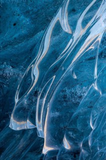 Structures in glacial ice, ice cave, glaciers, Vatnajökull, winter, Iceland, Scandinavia