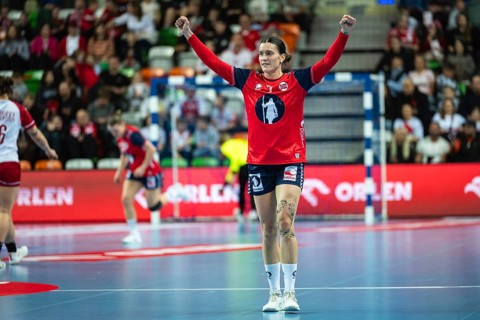 LUBIN, POLAND - MARCH 5, 2026: Women handball match EHF EURO Cup 2026: Poland - Norway. Skogrand