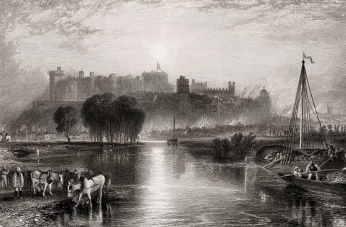 Windsor Castle, 1831, royal residence at Windsor, Berkshire, England, UK, after William Miller
