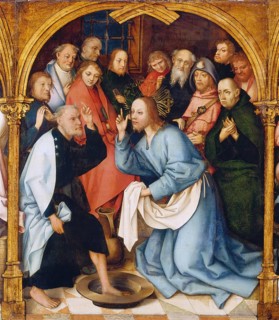 Biblical scene of the washing of Christ's feet by St Peter, depicts the moment of humility in which