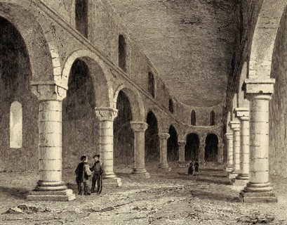 Chapel in the White Tower of the Tower of London, portico, visitor, interior, architecture, Norman