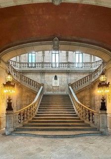 Palácio da Bolsa, magnificent staircase in the stock exchange in neoclassical style, UNESCO World