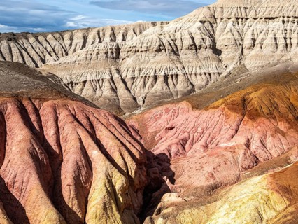 Colorful rock formation Tierra de Colores, Parque Patagonia Argentina, Park Patagonia Argentina,