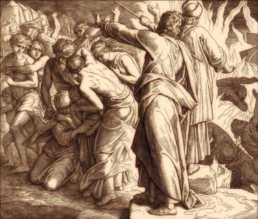 Korah's Rebellion, Old Testament, by Julius Schnorr von Carolsfeld, 1860