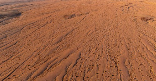 Aerial view of desert landscape structure, Erongo, Damaraland, Namibia