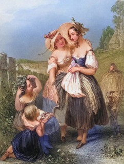 Happy Days, Mother with Child, Summer, by H. Cook after J. Brown, Historic, digitally restored