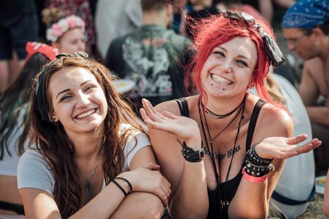 KOSTRZYN NAD ODRA, POLAND - AUGUST 2, 2018: Fans on the way to Pol'and'Rock Festival