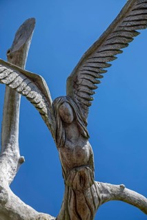 Bay St. Louis, Mississippi - An 'Angel Tree, one of several carved by chainsaw sculptor Dayle K.