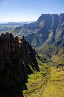 Impressive mountains and cliffs of the Drakensberg Mountains, Sentinel Hiking Trail, Drakensberg