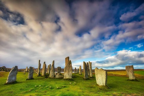 The Calanais Standing Stones are an extraordinary cross-shaped setting of stones, located on the
