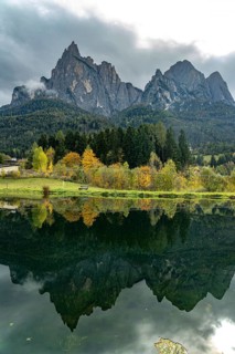 Autumn on Mount Sciliar in Siusi allo Sciliar, South Tyrol, Italy