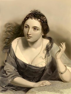 Medora, female figure from the poem The Corsair by George Gordon Noel Byron, digital edited